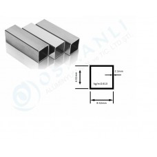 Alüminyum Kutu Profil 32mm X 32mm Et Kalınlık 2mm